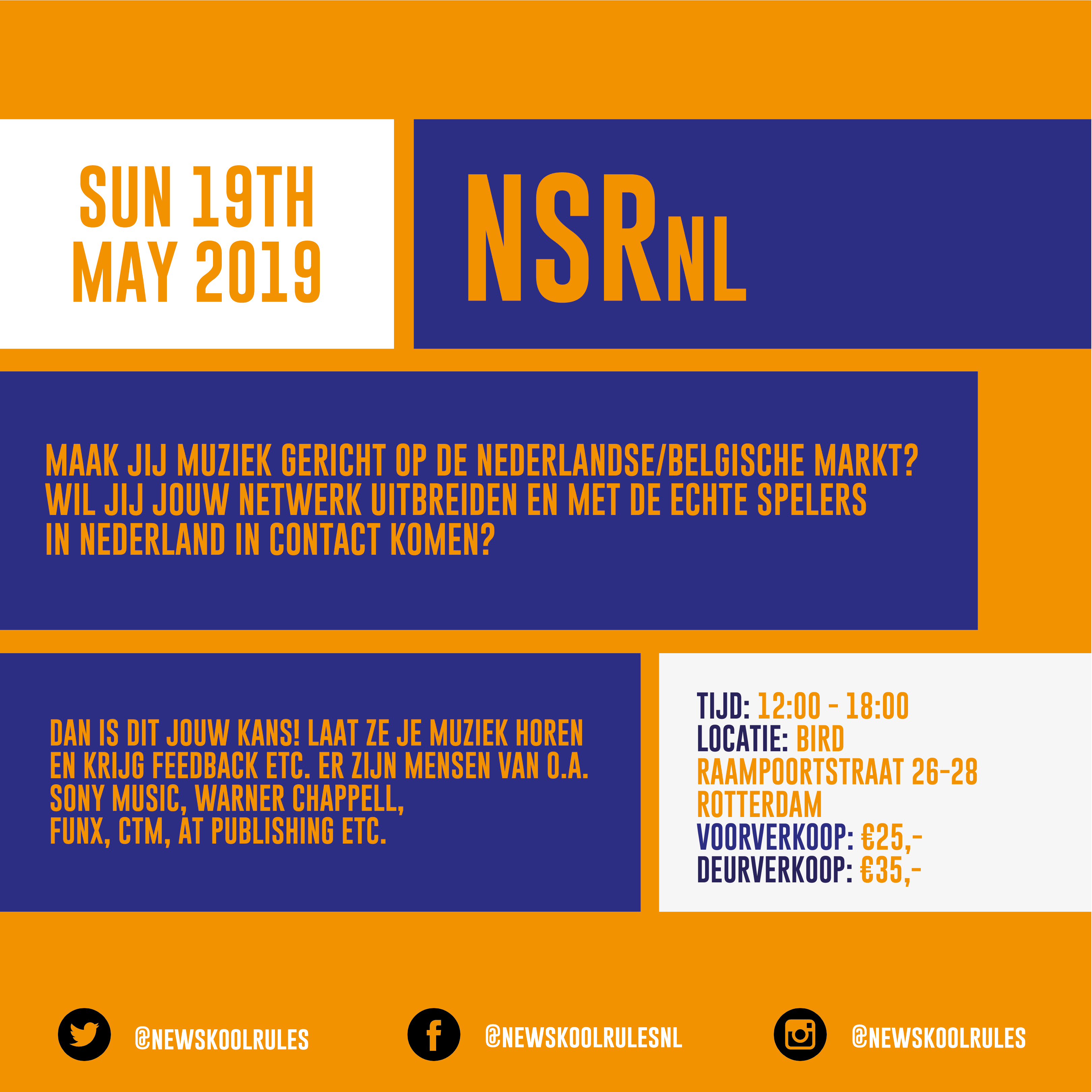 New Skool Rules kondigt de tweede editie van NSRnl aan op 19 Mei 2019